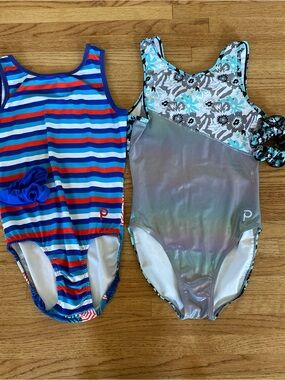 Adult Medium Plum Leotard Gymnastics Dance Bundle